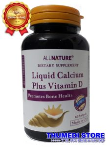 Liquid Calcium Plus Vitamin D (60 viên) – Viên uống bổ sung canxi giúp xương chắc, khỏe và ngăn ngừa thiếu Canxi