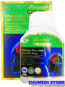 Ginkgo plus 6000 with Q10 50mg – Viên uống bổ não, cải thiện trí nhớ, giảm hoa mắt, chóng mặt