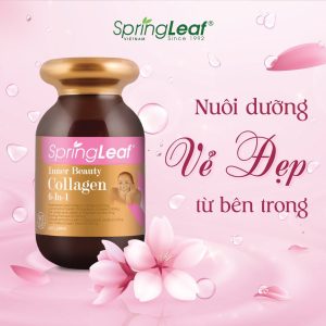 Viên uống bổ sung Collagen Spring Leaf Collagen 6 in 1 Inner Beauty nuôi da căng mọng, ngăn ngừa thâm nám 60 viên